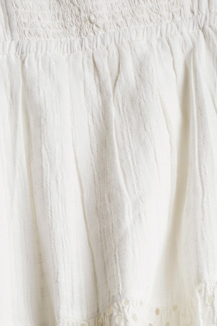 Ausgestelltes Kleid mit Lochstickerei, OFF WHITE, detail image number 4
