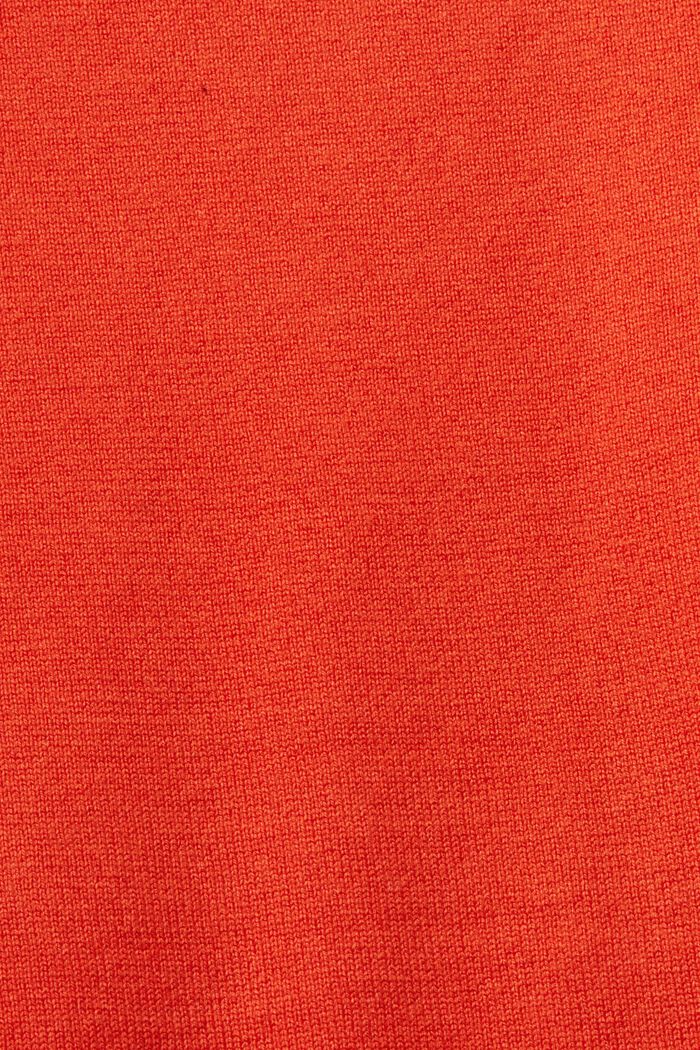 Pullover mit abgerundetem V-Ausschnitt, BRIGHT ORANGE, detail image number 4