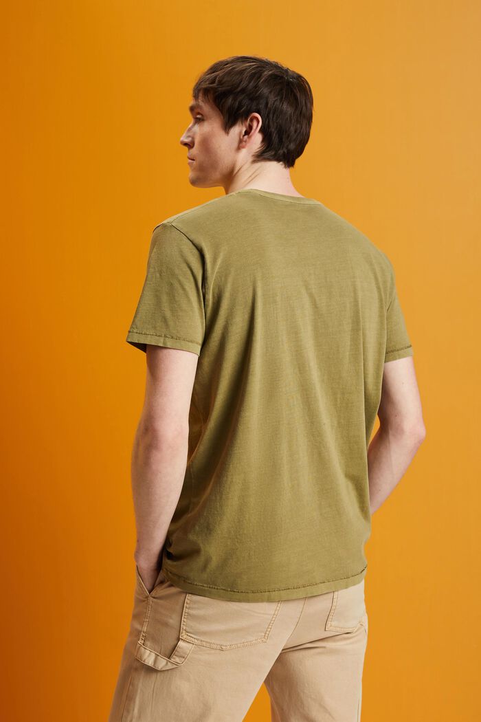 T-Shirt im Washed-Look, 100 % Baumwolle, OLIVE, detail image number 3