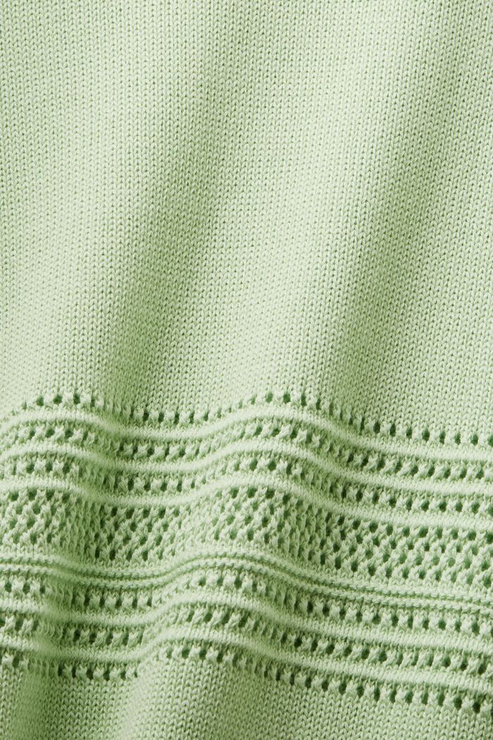 Pullover im Lochstrick, LIGHT GREEN, detail image number 4