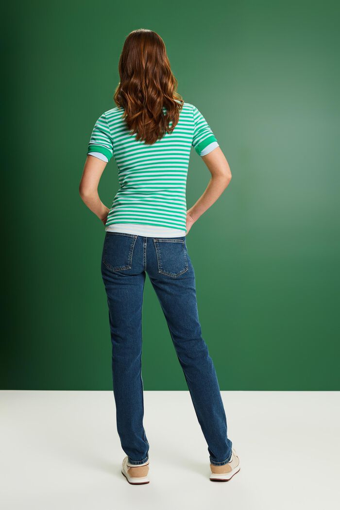 Gerade Jeans mit mittelhohem Bund, BLUE MEDIUM WASHED, detail image number 3