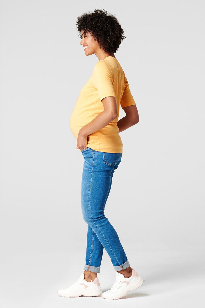 Stretch-Shirt mit Organic Cotton, DUSTY YELLOW, detail image number 3