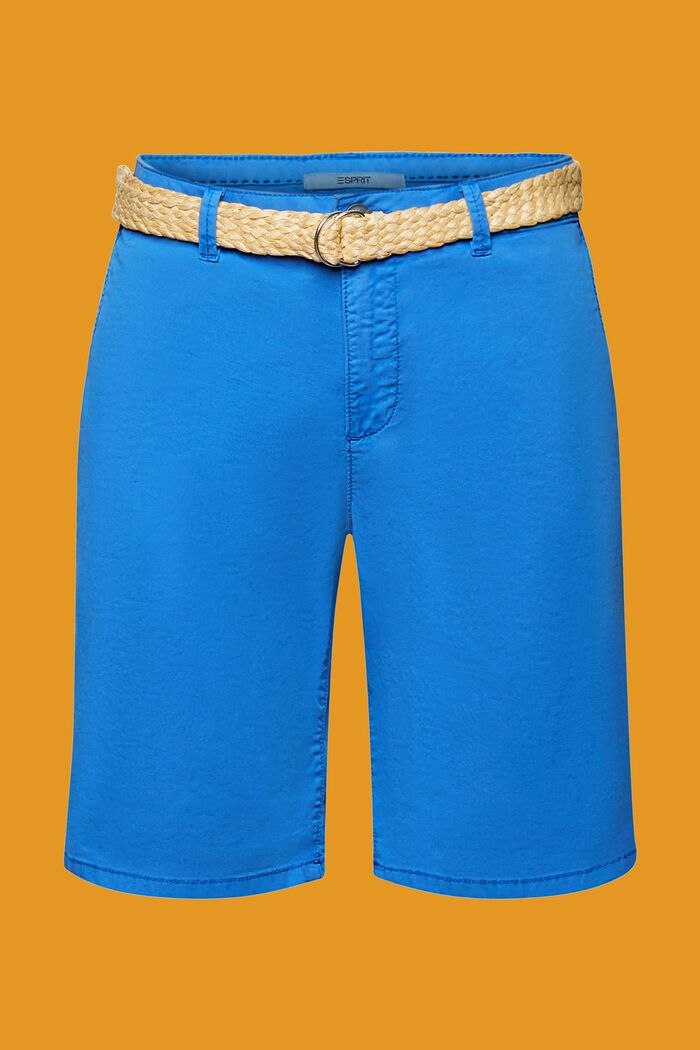 Shorts mit Raffia-Flechtgürtel, BRIGHT BLUE, detail image number 7