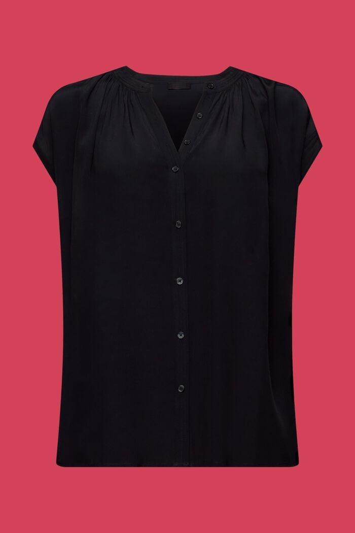 Bluse mit geknöpfter Front, BLACK, detail image number 5