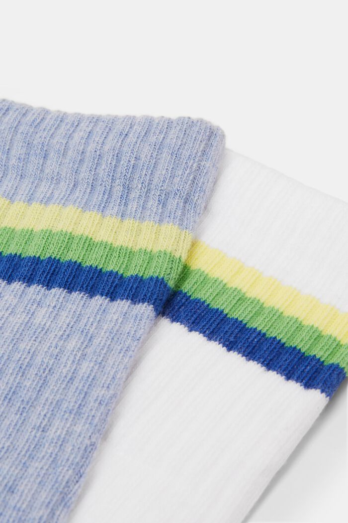 2er-Pack gerippte Socken mit Streifen, BLUE/WHITE, detail image number 1