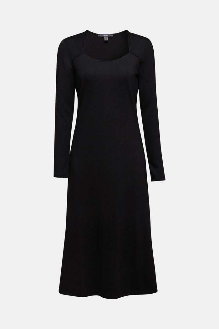Mit LENZING™ ECOVERO™: Midi-Kleid aus Jersey, BLACK, overview