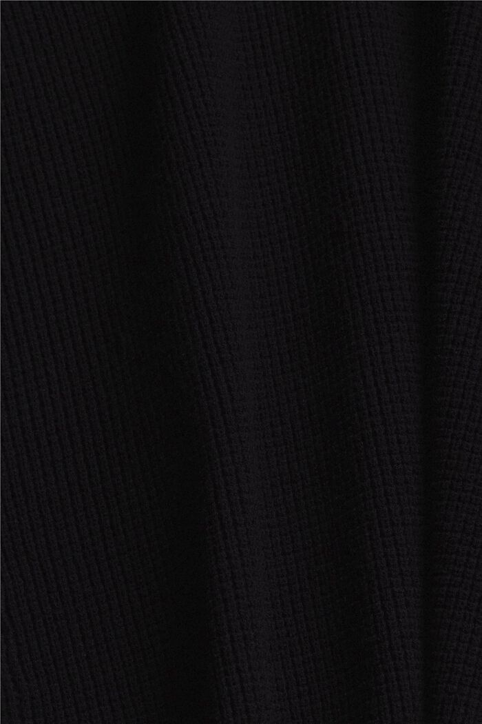 Strukturierter Pullover mit V-Ausschnitt, BLACK, detail image number 4