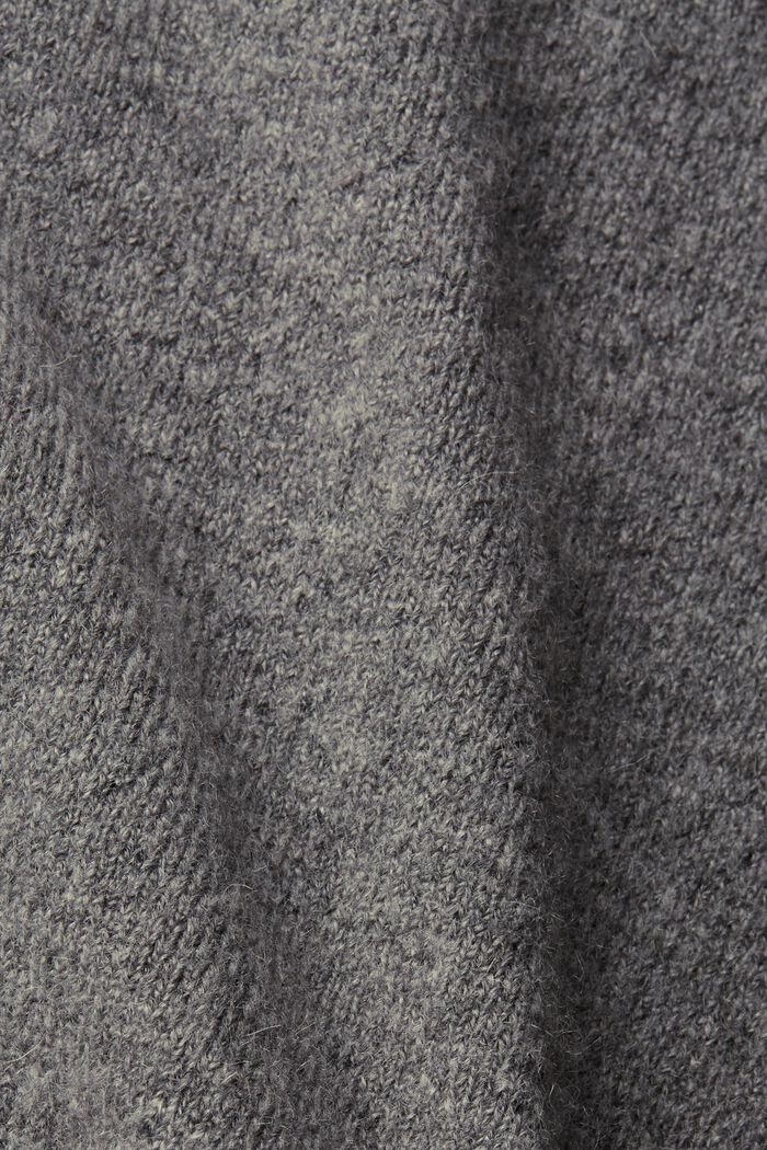 Mit Wolle: Cardigan mit V-Ausschnitt, GUNMETAL, detail image number 4