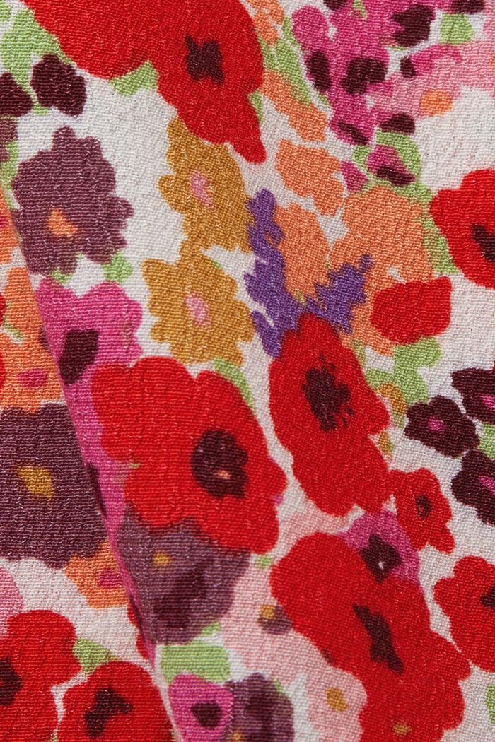 Florale Bluse mit V-Ausschnitt, OFF WHITE, detail image number 1