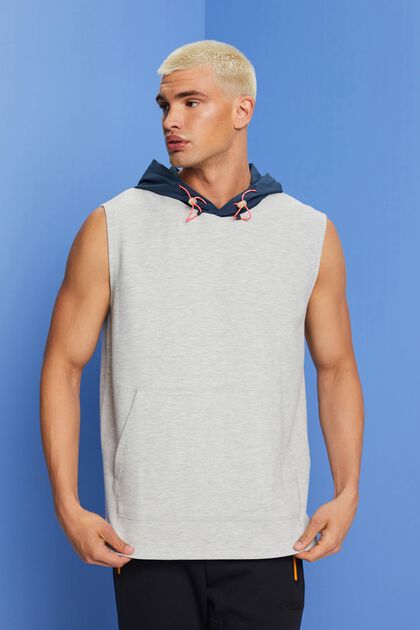 Ärmelloses Kapuzen-Sweatshirt mit Cord-Details