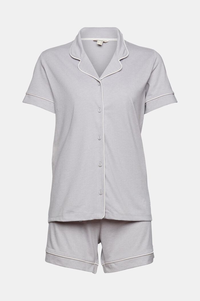Jersey Pyjama mit Baumwolle, LIGHT BLUE LAVENDER, detail image number 5