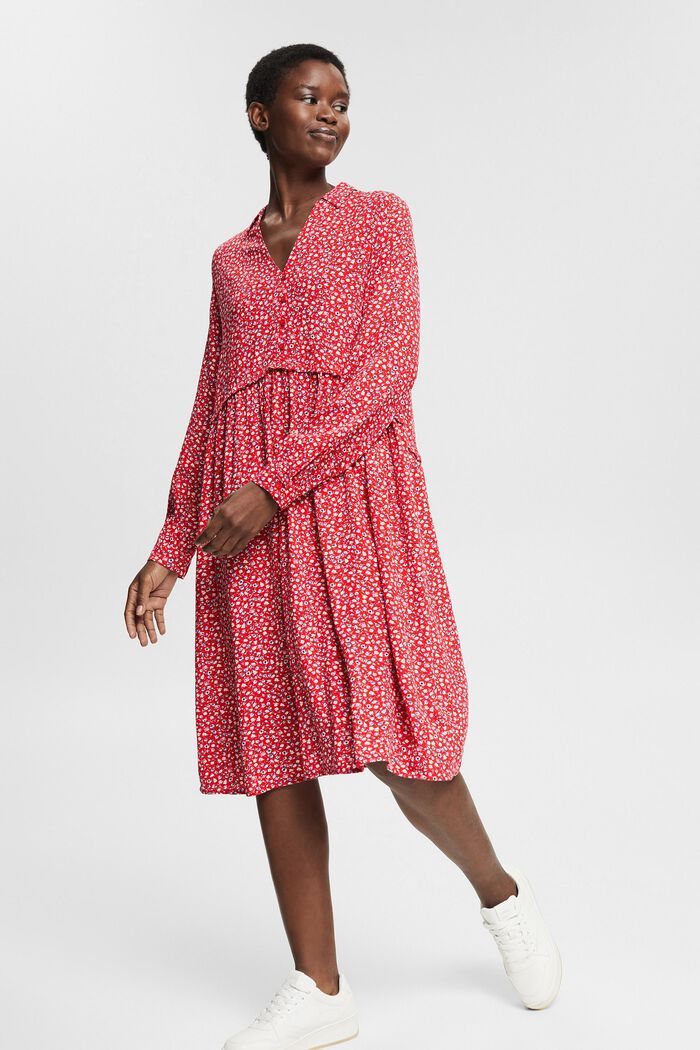 Print-Kleid aus LENZING™ ECOVERO™, RED, detail image number 1