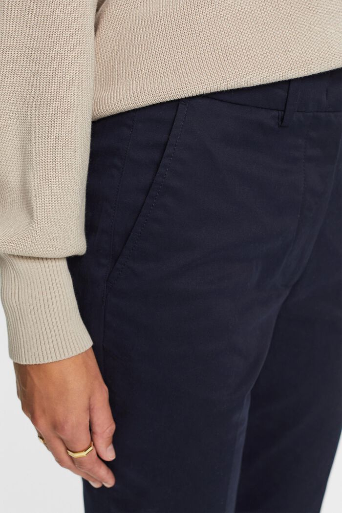 Schmal geschnittene Hose mit hohem Bund, NAVY, detail image number 2
