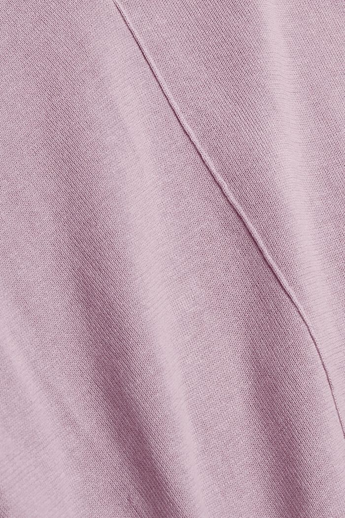 V-Ausschnitt-Pullover, 100% Baumwolle, VIOLET, detail image number 4