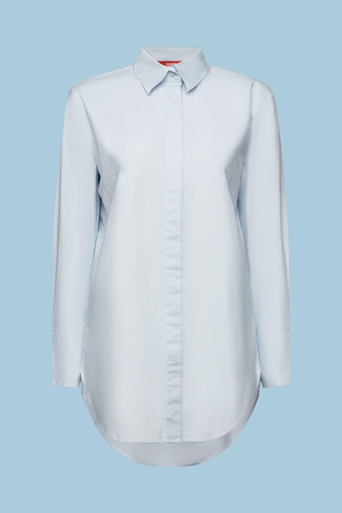Oversize-Bluse aus Baumwoll-Popeline, LIGHT BLUE, detail image number 5