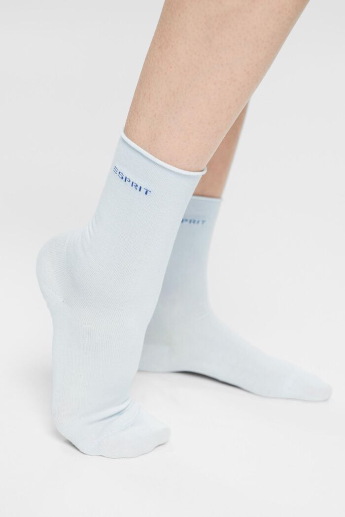 Socken mit Rollbündchen aus Baumwoll-Mix, POWDER BLUE, detail image number 2
