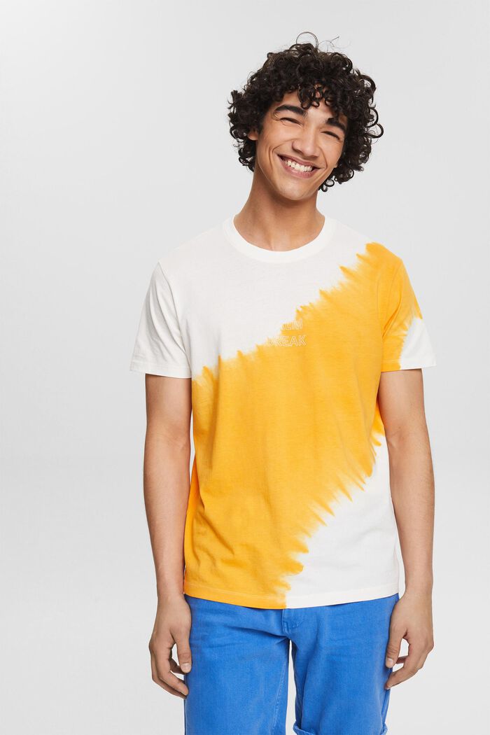 Jersey-T-Shirt mit Batik-Färbung, SUNFLOWER YELLOW, detail image number 0