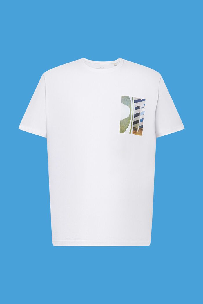 Rundhals-T-Shirt, 100 % Baumwolle, WHITE, detail image number 6