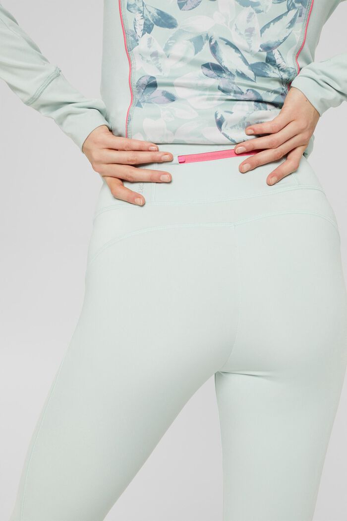 Recycelt: Stretch-Leggings mit E-Dry, PASTEL GREEN, detail image number 2