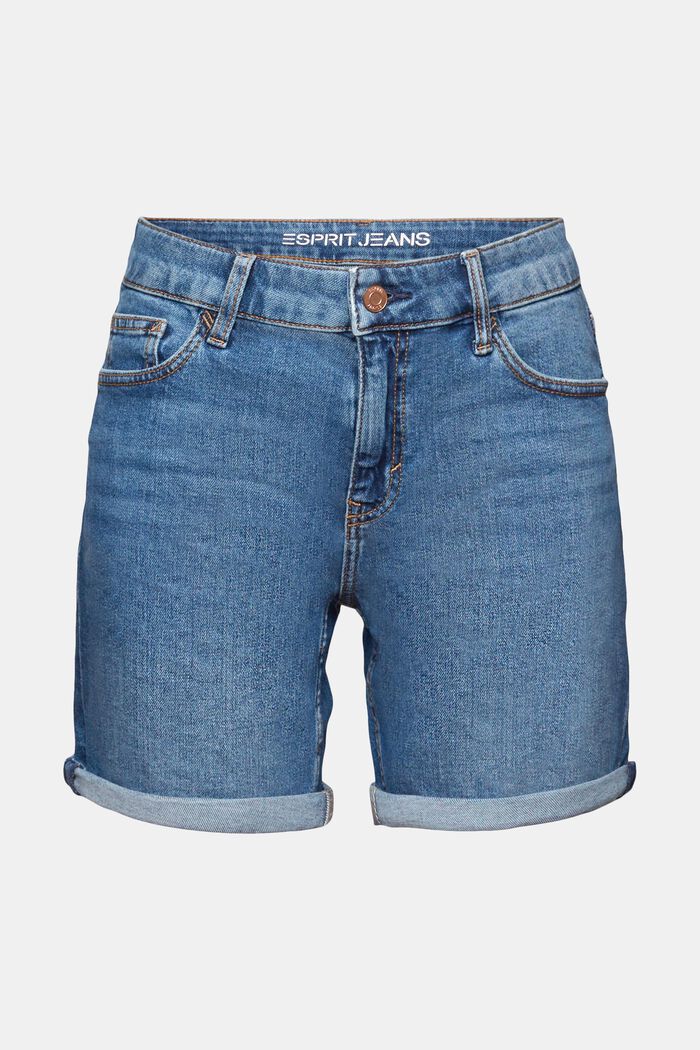 Jeans-Shorts mit mittelhohem Bund, BLUE LIGHT WASHED, detail image number 7