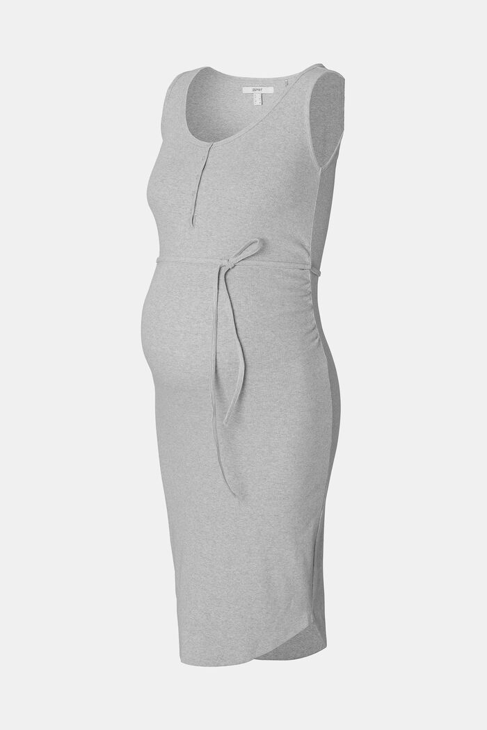 MATERNITY Ärmelloses Kleid mit Stillfunktion, LIGHT GREY MELANGE, detail image number 4