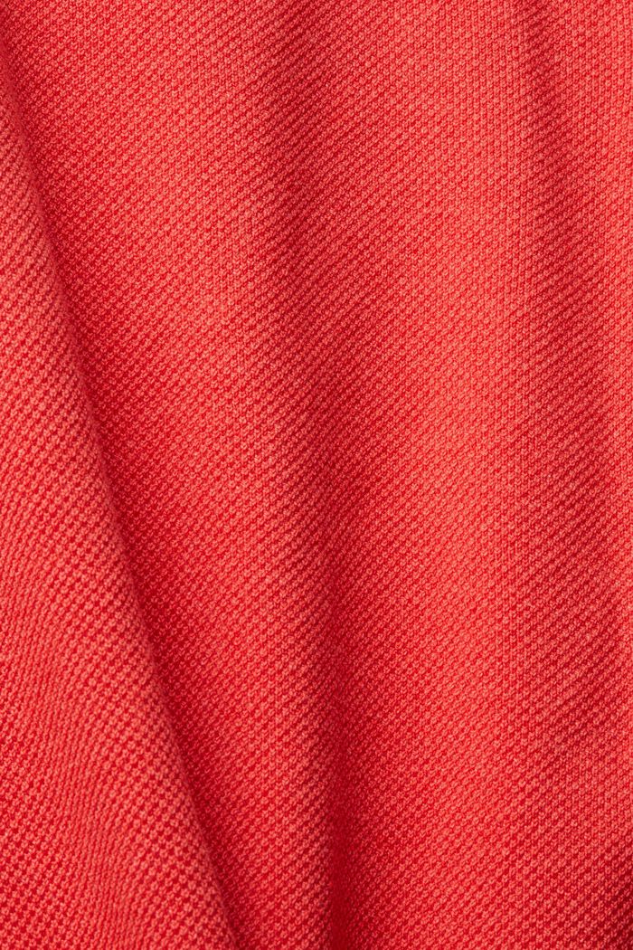 Polo-Shirt aus Strukturstrick, RED, detail image number 4