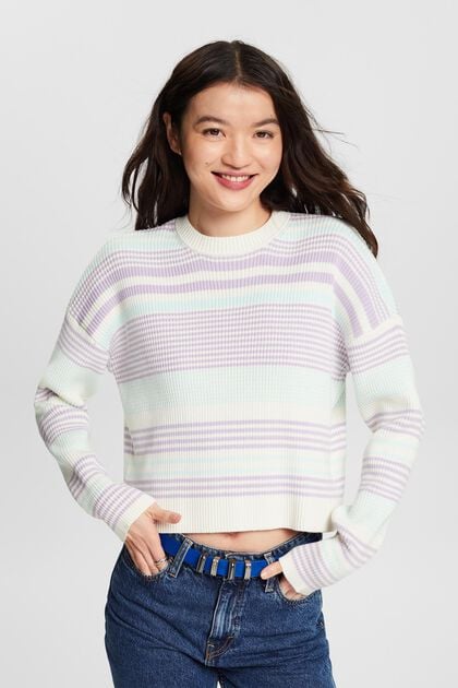 Langärmeliger Pullover mit Streifen
