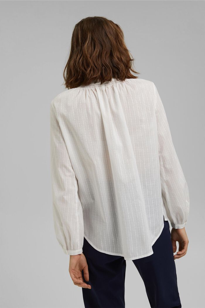 Bluse mit Webstruktur aus 100% Baumwolle, OFF WHITE, detail image number 3