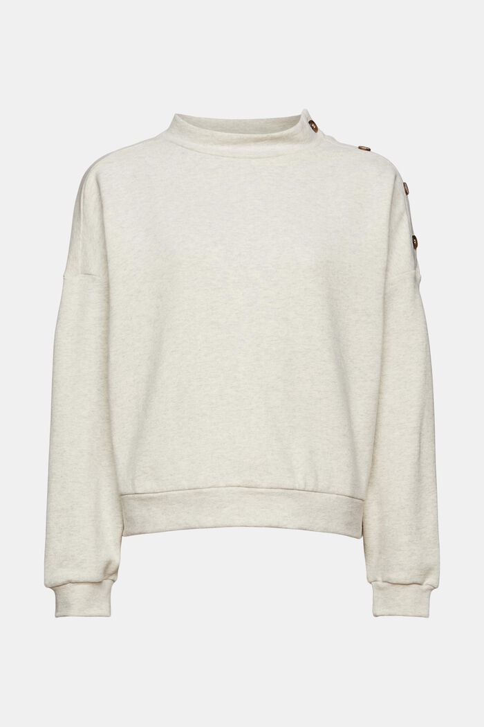 Sweatshirt mit Stehkragen und Knöpfen, OFF WHITE, detail image number 6