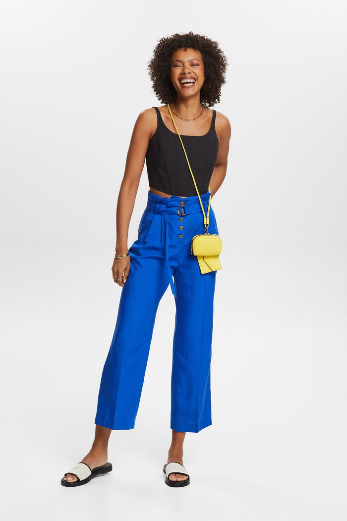 Mix and Match: Verkürzte Culotte mit hoher Taille, BRIGHT BLUE, detail image number 1