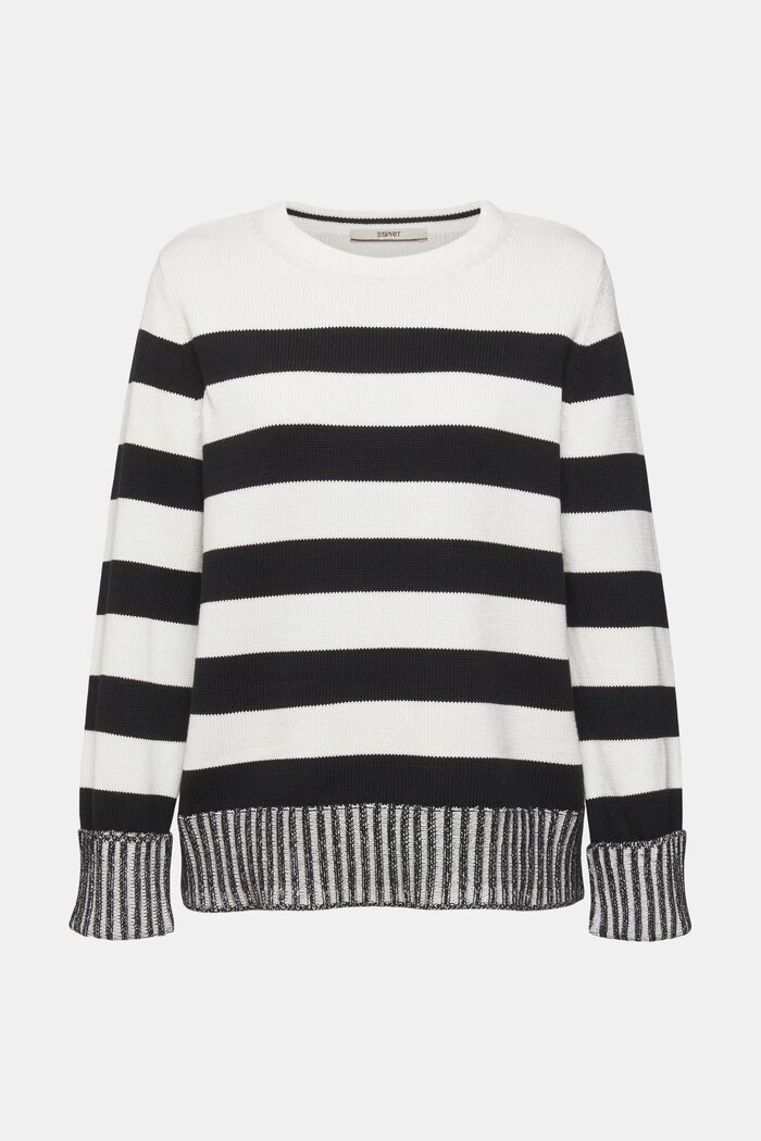 Sweater mit Streifen, 100% Baumwolle, OFF WHITE, detail image number 6