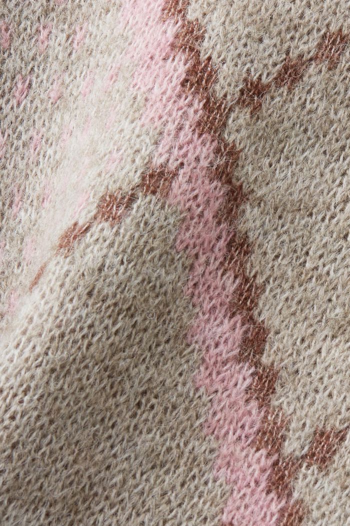 Karierter Pullover aus Wollmix, LIGHT TAUPE, detail image number 4
