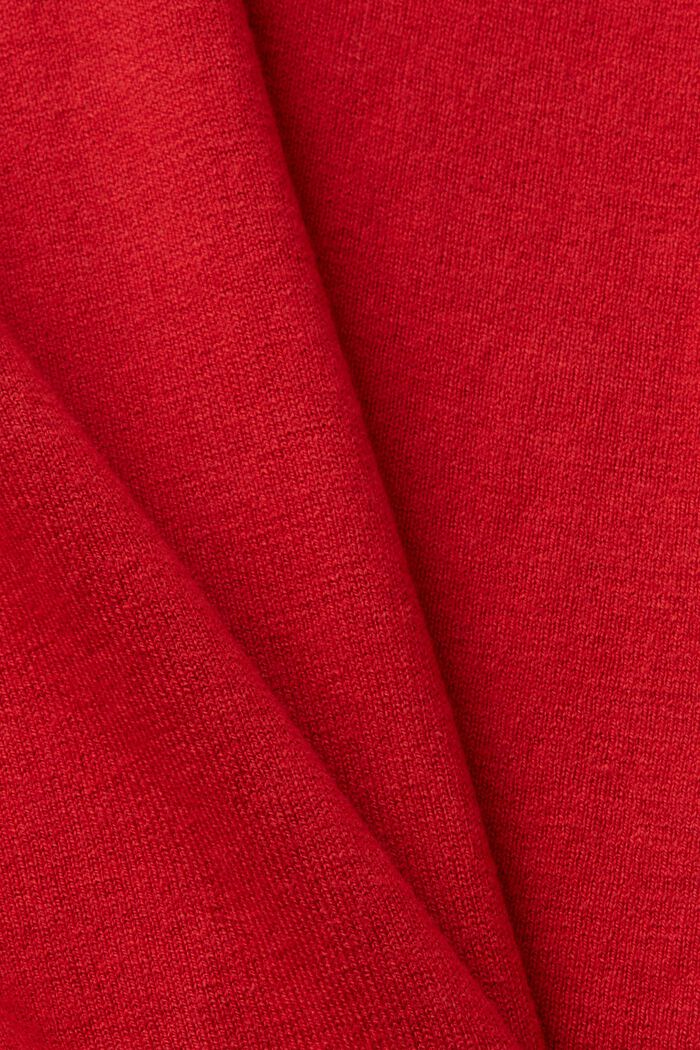 Pullover mit V-Ausschnitt, DARK RED, detail image number 5