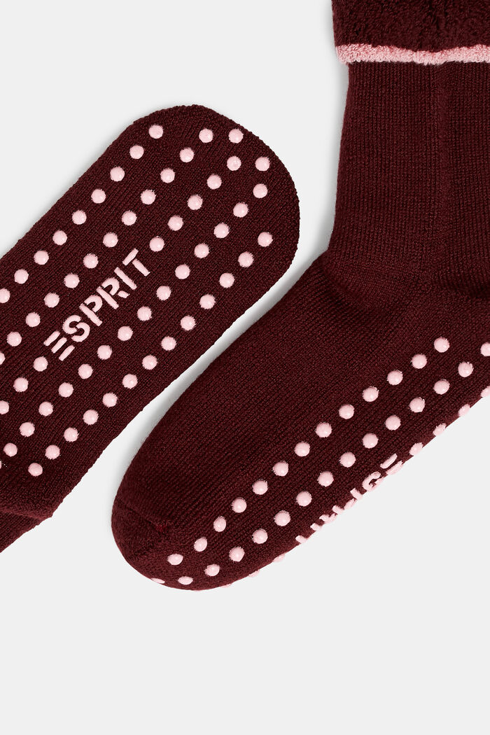 Weiche Stoppersocken, Wollmix, BLACK CURR, detail image number 1