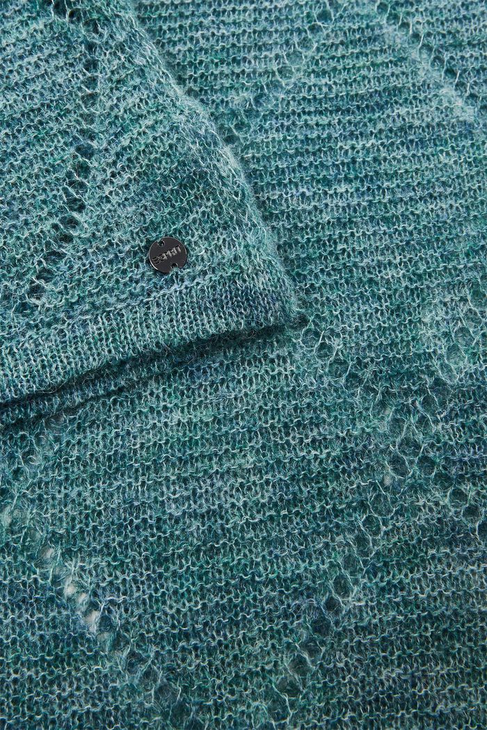 Strickschal mit Ajour-Muster, TEAL BLUE, detail image number 1