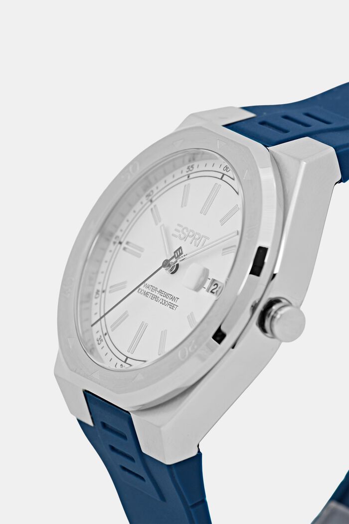 Uhr mit Silikon-Armband, NAVY, detail image number 1