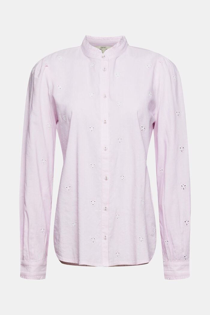 Bluse mit Lochstickmuster, LENZING™ ECOVERO™, PINK, detail image number 6