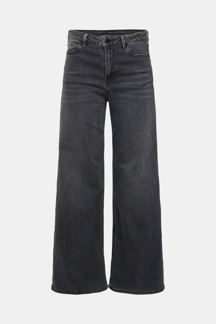 High-Rise-Jeans mit weitem Bein, BLACK MEDIUM WASHED, detail image number 6