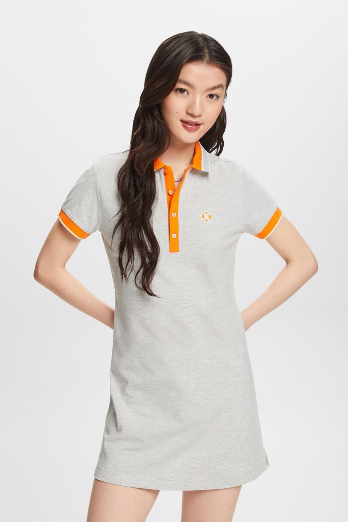 T-Shirt-Minikleid im Polo-Design, LIGHT GREY, detail image number 0
