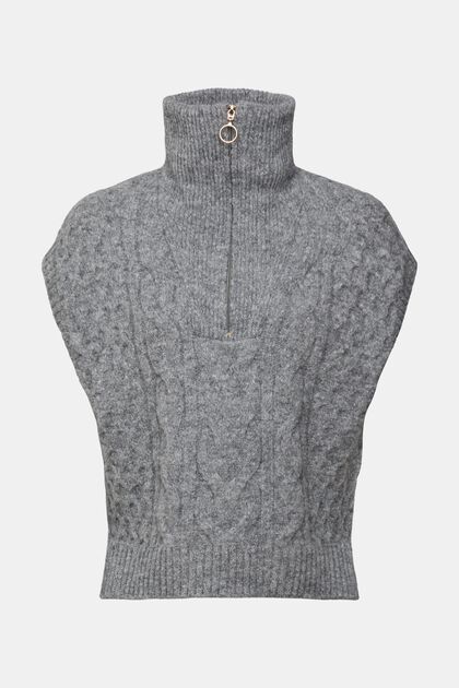 Pullover in Strickqualität mit Zipper