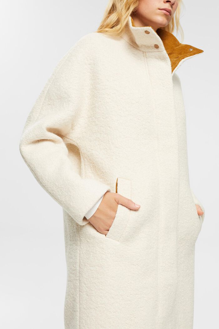 Mantel mit Wolle, CREAM BEIGE, detail image number 2