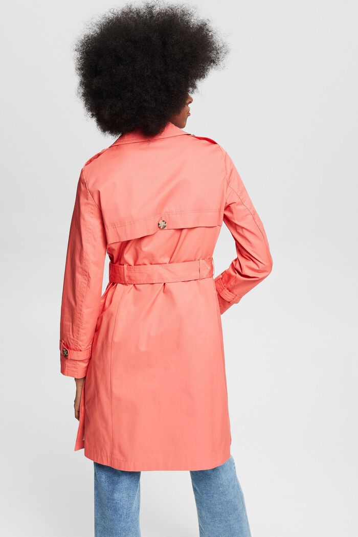 Trenchcoat aus Baumwolle, CORAL, detail image number 3