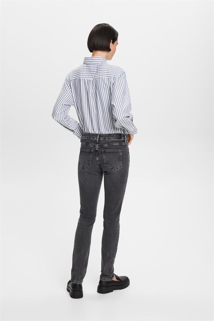 Schmale Jeans mit mittlerer Bundhöhe, BLACK DARK WASHED, detail image number 3