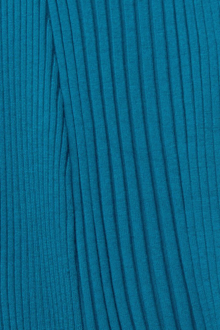 Recycelt: gerippter Cardigan mit Zipfelsaum, TEAL BLUE, detail image number 4