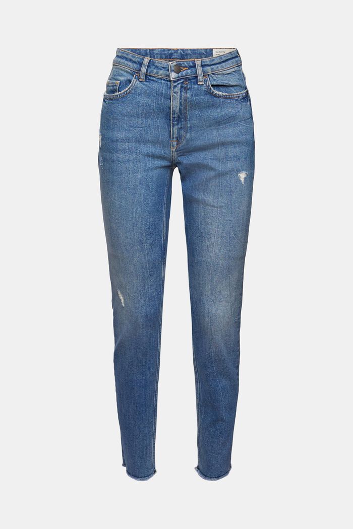 Stretch-Jeans mit Organic Cotton, BLUE DARK WASHED, overview