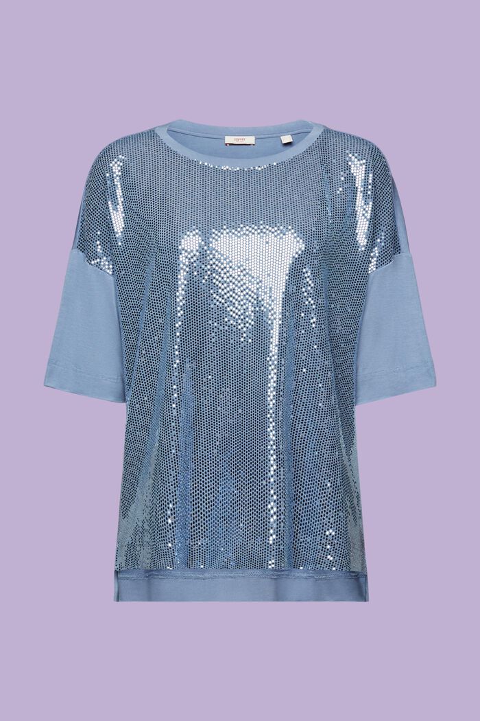 Oversize-T-Shirt mit Paillettenapplikation, BLUE LAVENDER, detail image number 6