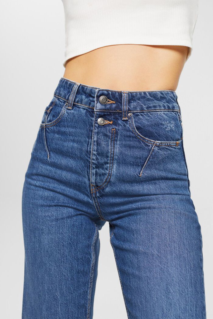 Dad Jeans im Distressed-Look, 100 % Baumwolle, BLUE MEDIUM WASHED, detail image number 2
