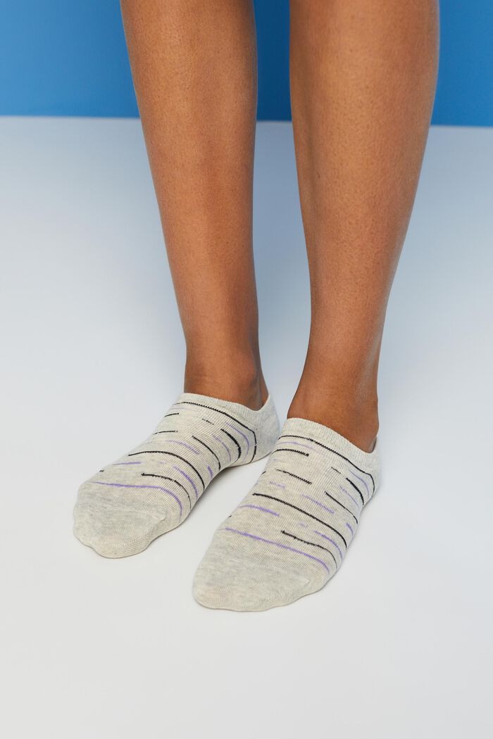 2er-Pack Nicht sichtbare, knöchelhohe Socken aus Bio-Baumwolle, STORM GREY, detail image number 1