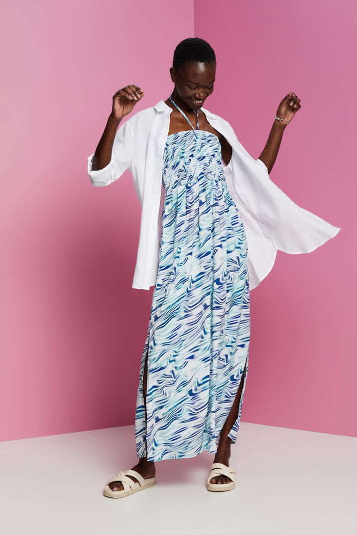 Maxi-Strand-Kleid mit Print, WHITE, detail image number 4