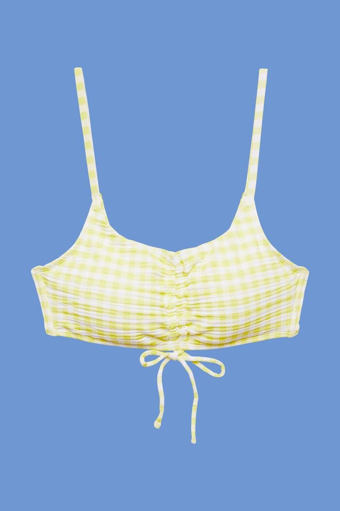 Recycelt: Strukturiertes Bandeau-Bikinitop, LIME YELLOW, detail image number 4